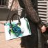 Geometric sea turtle blue and green small handbag