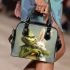 Grinchy smile and dancing rabbit shoulder handbag