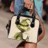 Grinchy with missing front teeth drink coffee shoulder handbag