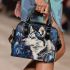 Husky with dream catcher shoulder handbag