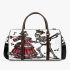 Mona Lisa dances with the skeleton with guitar trumpet Travel Bag