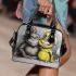 Monkey and yellow grinchy smile toothless like shoulder handbag