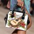 music note and guitar and roses with green leaf and pigs sing Shoulder Bag