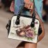 Music notes and violin and rose with dragonfly colorfull Shoulder Bag
