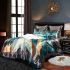 Owls in teal blue and turquoise colors bedding set