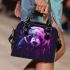 Panda in the style of colorful cartoon realism shoulder handbag