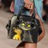Panther and yellow grinchy smile toothless like shoulder handbag