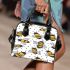 Pattern of cartoon bees shoulder handbag