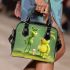 Pigs and yellow grinchy smile toothless like rabbit shoulder handbag