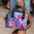 Pink and purple baby turtles with big eyes shoulder handbag