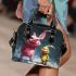 Pinky pigs and yellow grinchy got bucked smile shoulder handbag