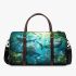 Playful Sharks Frolicking in Their Underwater Playground Travel Bag