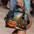 Pumpkin grinchy smile and christmas tree d shoulder handbag