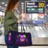 Purple frog with bright green eyes 3d travel bag