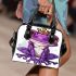 Purple tree frog wearing crown shoulder handbag
