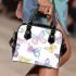 Seamless pattern of pastel watercolor butterflies shoulder handbag