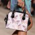 Seamless pattern with rose gold foil butterflies shoulder handbag