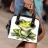 Simple cute clip art of a frog shoulder handbag