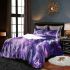 The moon and purple butterflies in the sky bedding set