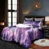 The moon and purple butterflies in the sky bedding set