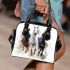 Three horses watercolor style shoulder handbag