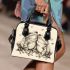 Two cute cartoon frogs in love shoulder handbag