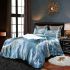 Two cute owls with feathers in shades of blue bedding set