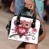 Valentine pink cute owl with big eyes shoulder handbag