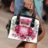 Valentine pink cute owl with flowers shoulder handbag