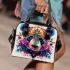 Vibrant and colorful panda design with intricate patterns shoulder handbag
