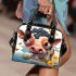 Vibrant Anthropomorphic Cow Shoulder Handbag
