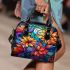 Vibrant Colorful Floral Display Shoulder Handbag