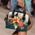 Vibrant Geometric Floral Arrangement Shoulder Handbag