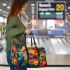 Vibrant painting of fish 3d travel bag