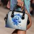 Watercolor blue horse shoulder handbag