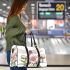 Watercolor dragonfly perched on pink peonies 3d travel bag