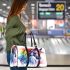 Watercolor horse in rainbow colors 3d travel bag