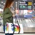 Watercolor horse in rainbow colors 3d travel bag