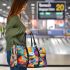 Watercolor painting with colorful patterns and shapes 3d travel bag