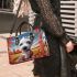 Whimsical pooch coffee-loving canine in the fall small handbag