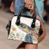 Whimsical watercolor turtle with floral patterns shoulder handbag