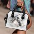 White horse head shoulder handbag