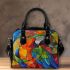 Abstract art in the style of cubism shoulder handbag