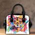 Abstract art with a lion cub shoulder handbag