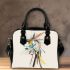 Abstract cockatoo in the style of wassily kandinsky shoulder handbag