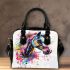 Abstract colorful horse head shoulder handbag