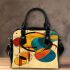 Abstract composition of circles and lines in the style shoulder handbag