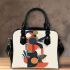 Abstract design with geometric shapes and organic forms shoulder handbag