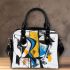 Abstract graffiti shapes in blue shoulder handbag