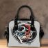 Abstract koi fish swirling colors and graceful curves shoulder handbag